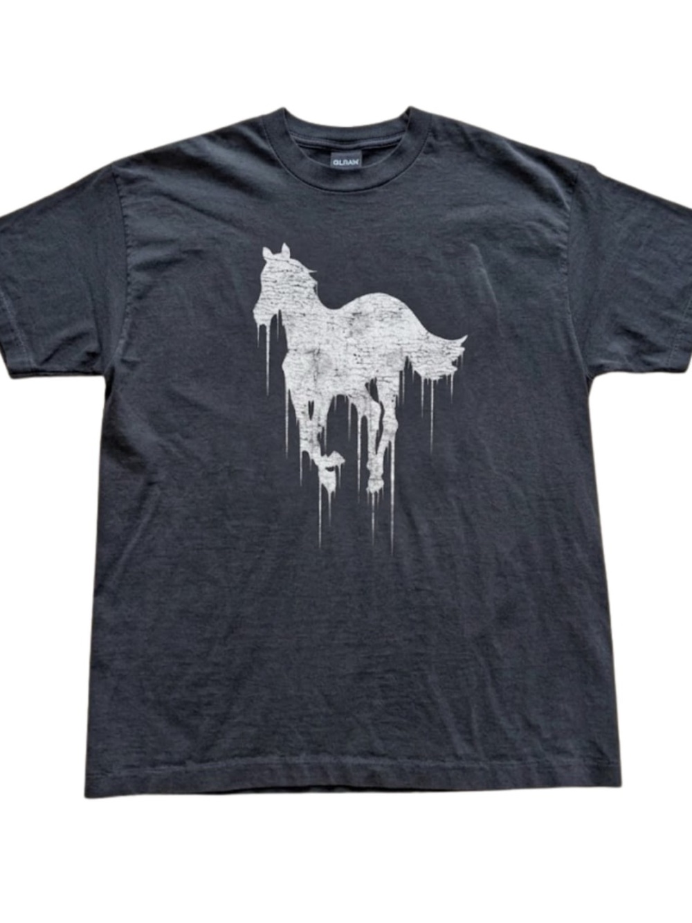 Gildan Black Tee with White Dripping Dog Silhouette